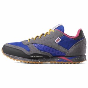 Reebok CL LEATHER RIPPLE MU Turnschuhe Kinder - Grau/Blau/Rot - DE 538-GIX